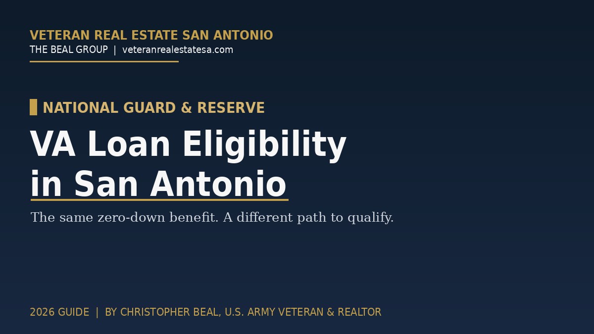 National Guard and Reserve VA Loan Eligibility in San Antonio (2026)